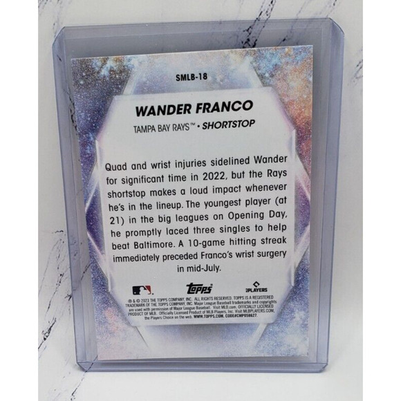 2023 Topps Series 1 Stars Of MLB #SMLB-18 Wander Franco Tampa Bay Rays - Picture 2 of 4